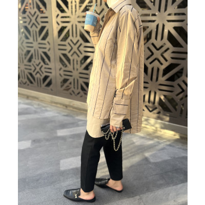Double layered striped top